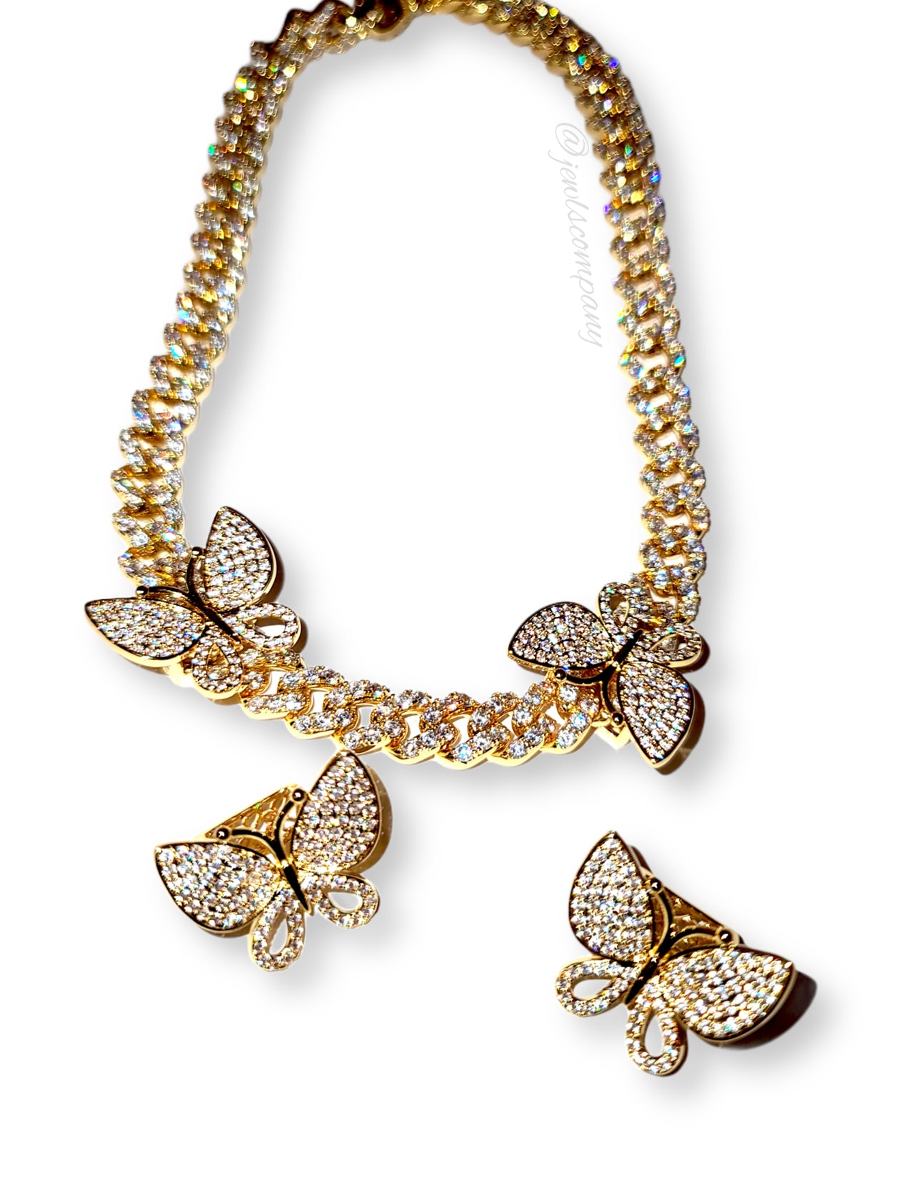 Gold Butterfly Cuban Link necklace